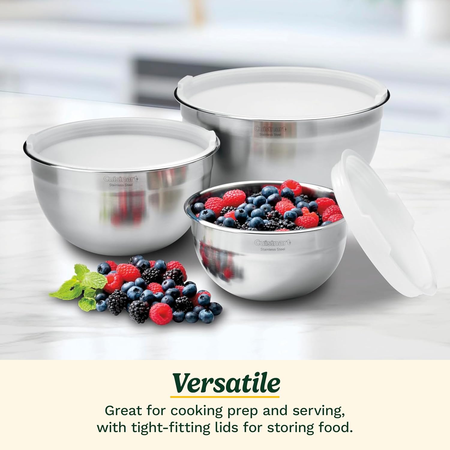 Cuisinart Mixing Bowl Set  Stainless Steel  3-Piece  CTG-00-SMB